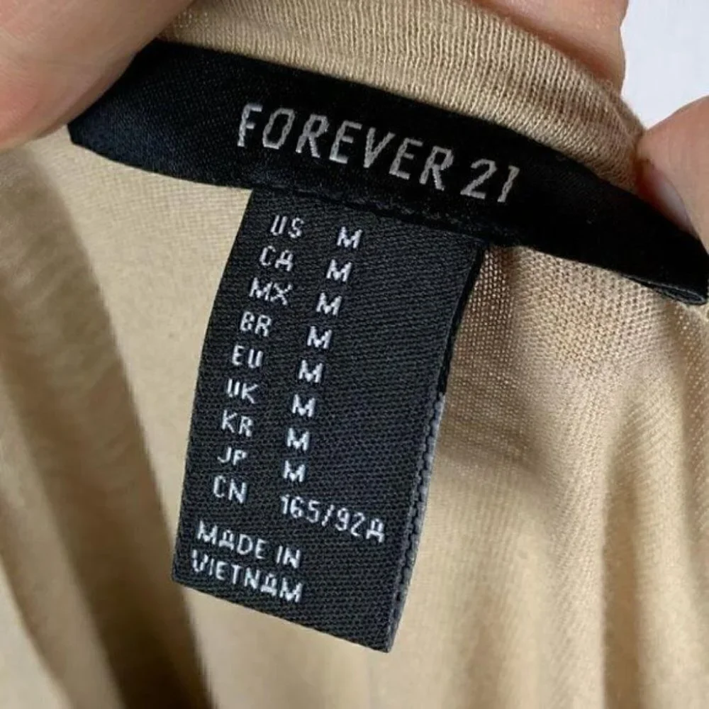 Forever 21 top size M Tan taupe crochet shoulders